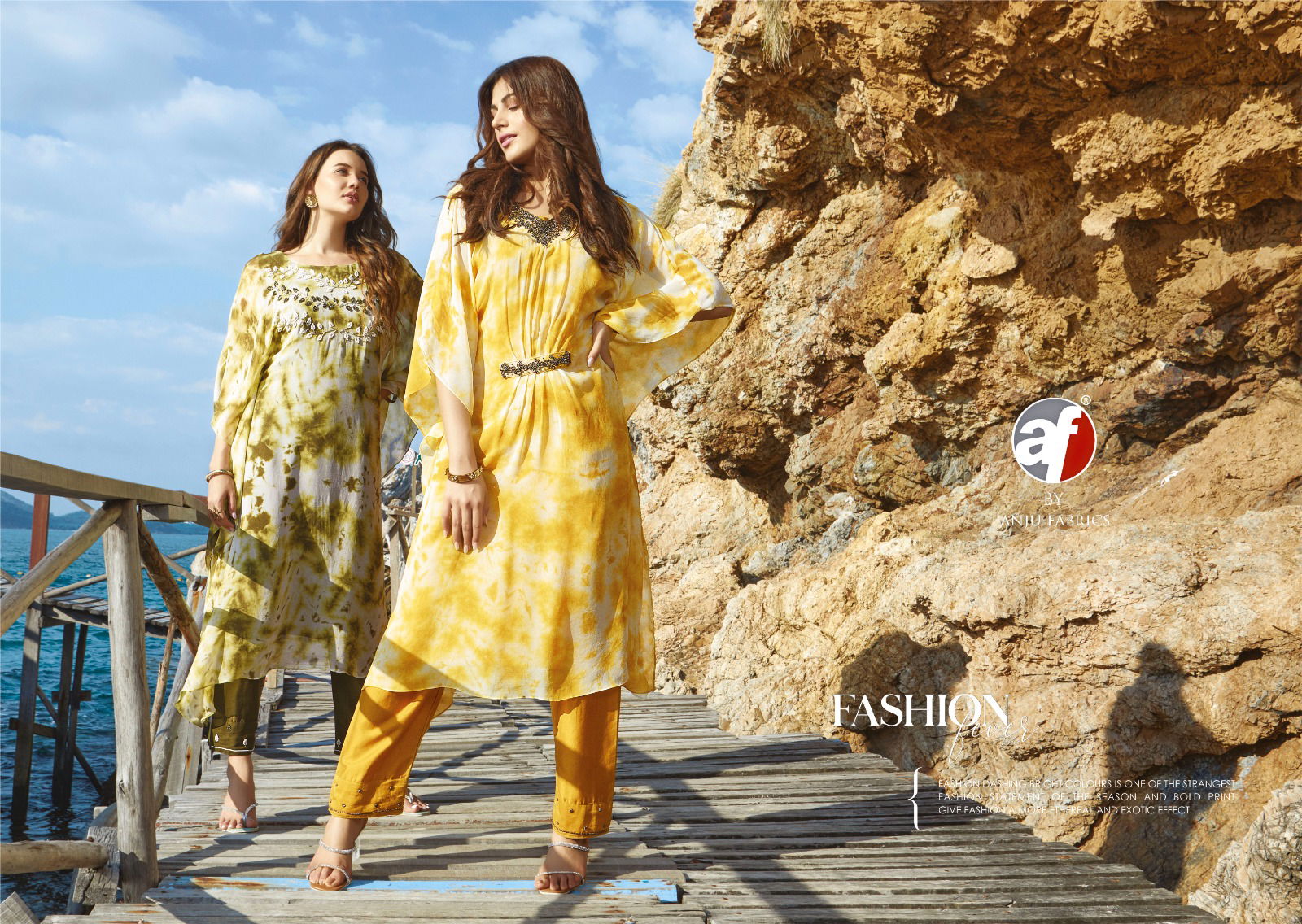 Af Fashion Fever 3 Designer Kaftan Kurti With Bottom
